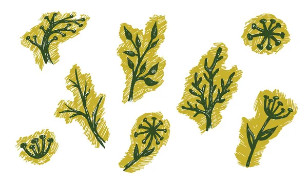 Векторная иллюстрация трав вручную — стоковый вектор