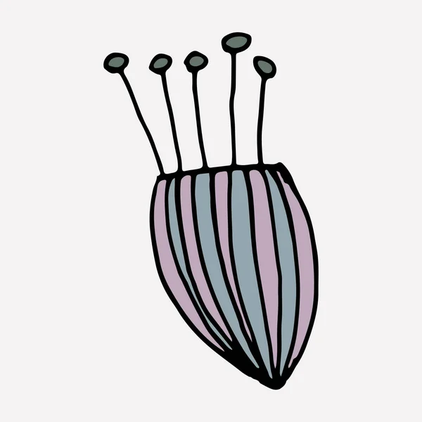 Handgezeichnetes Doodle Blume Kopf Illustration — Stockvektor