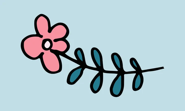 Hand drawn doodle flower illustration — Stock Vector