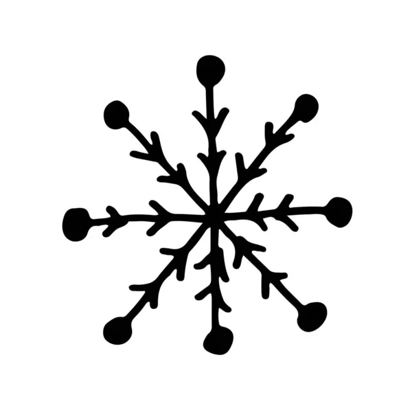 Copo de nieve simple garabato ilusatración — Vector de stock