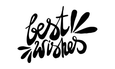 En iyi dileklerimle, elle çizilmiş olumlu ifade