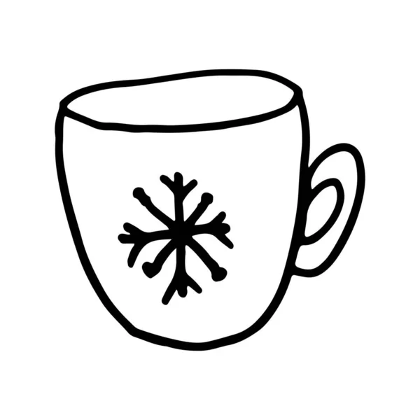 Hand drawn Christmas cup — Stock Vector