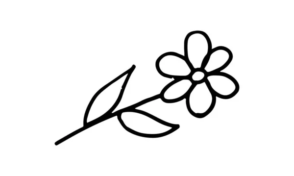 Doodle ภาพวาดของดอกไม้ — ภาพเวกเตอร์สต็อก