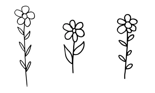 Doodle illustrazione di fiore — Vettoriale Stock