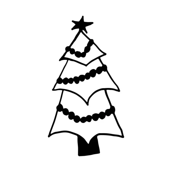 Decorato albero di Natale illustrazione — Vettoriale Stock