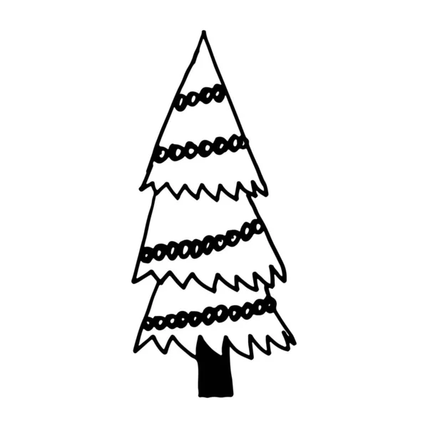 Geschmückter Weihnachtsbaum — Stockvektor