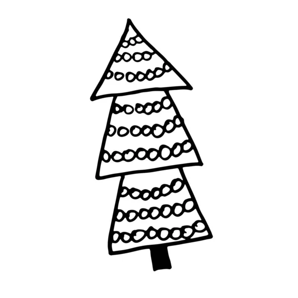 Διακοσμημένο χριστουγεννιάτικο δέντρο εικονογράφηση — Διανυσματικό Αρχείο
