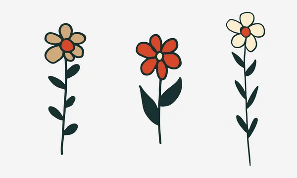 Çiçeğin karalama çizimi — Stok Vektör