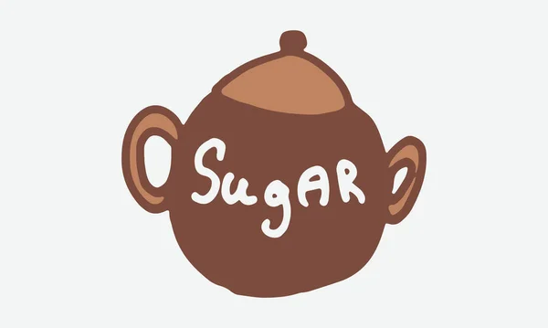 Ilustracja miski cukru doodle — Wektor stockowy