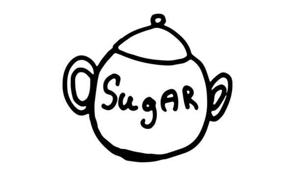 Doodle sugar bowl illustration — 스톡 벡터