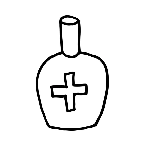 Doodle ilustração de garrafas de desinfetante — Vetor de Stock