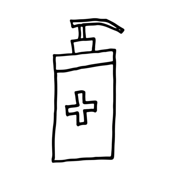 Doodle απεικόνιση των μπουκαλιών απολυμαντικό — Διανυσματικό Αρχείο
