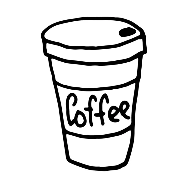 Doodle koffie illustratie — Stockvector