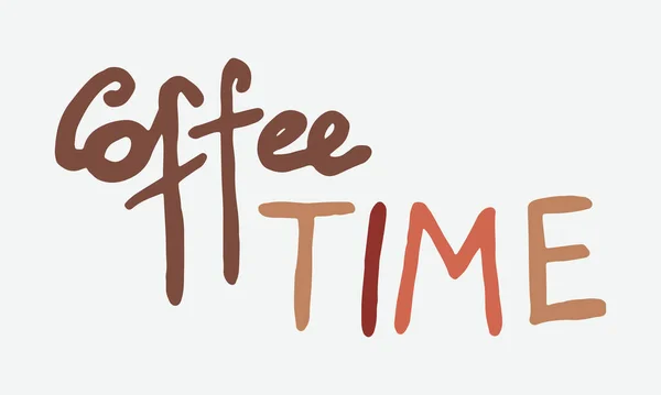 Иллюстрация времени рисования кофе — стоковый вектор