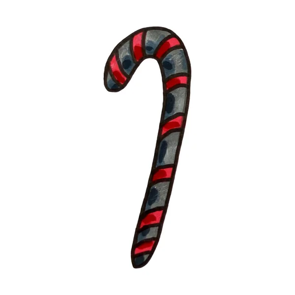 Hand drawn candy cane — Stock Photo, Image