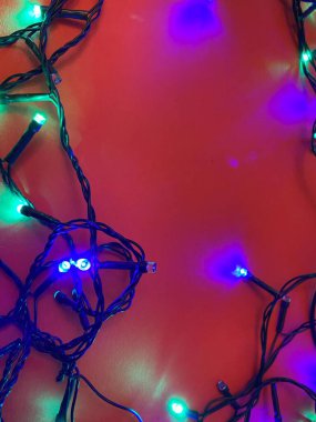 Noel arkaplanı ve çelenk ışıkları