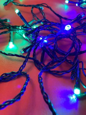 Noel arkaplanı ve çelenk ışıkları