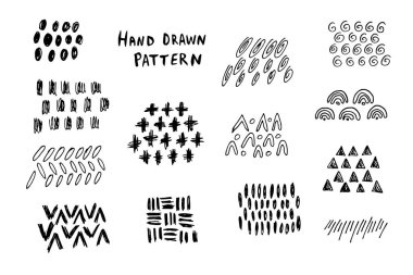 El çizimi soyut şekiller koleksiyonu