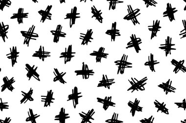 Elle çizilmiş soyut şekillerle kusursuz desen