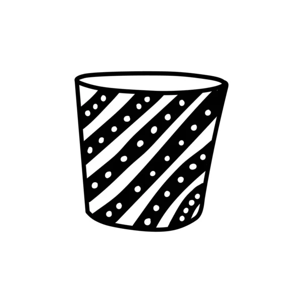 Handgezeichnetes Geschirr oder Geschirr. Vektorbecher — Stockvektor
