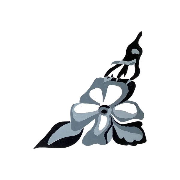 Абстрактная живопись цветка, окрашенного гуашью — стоковое фото