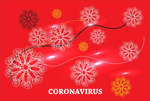 Isolasi Latar Belakang Coronavirus Covid Pneumonia Pandemi - Stok Vektor