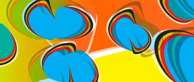 Soyut renkli şekiller sertifika tasarımı. Poster tasarımı modern