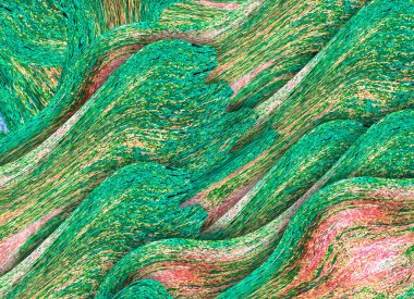 Soyut renkli sanatsal dalgalı pankart tasarımı. Soyut çok renkli dalgalı hareketlerin yüzey dökülmesi.