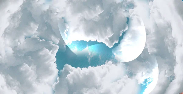 Égbolt Felhőkkel Napfényvisszaverődéssel Nap Fényesen Süt — Stock Fotó