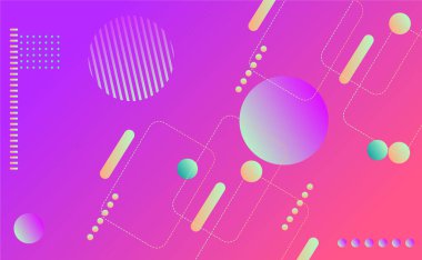 Soyut gradyan geometrik şekiller ve elementlerin örüntü bileşimi arka plan. Vektör illüstrasyonu