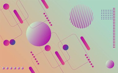 Soyut gradyan geometrik şekiller ve elementlerin örüntü bileşimi arka plan. Vektör illüstrasyonu