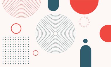 Geometrik şekillerin ve daire kalıplarının soyut şablon tasarımı, vektör elementleriyle modern fütüristik soyut.