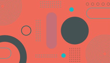 Geometrik şekillerin ve daire kalıplarının soyut şablon tasarımı, vektör elementleriyle modern fütüristik soyut.