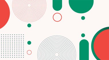 Geometrik şekillerin ve daire kalıplarının soyut şablon tasarımı, vektör elementleriyle modern fütüristik soyut.