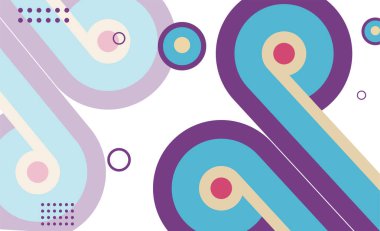 Çemberli ve noktalı geçmişe dönüş. Retro biçiminde vektör illüstrasyonu.