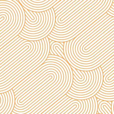 Sıcak bej ve turuncu tonlarda eski yuvarlak kemerleri olan kusursuz geometrik çizgi deseni, modern ve klasik projeler için ince bir özet arka plan, doku, duvar kağıdı veya ambalaj tasarımı unsuru olarak idealdir..