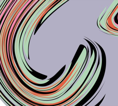 Pastel renkli kıvrımlı çizgilerle soyut arkaplan. Web sayfası, afiş, sanat, afiş, poster için vektör illüstrasyonu.