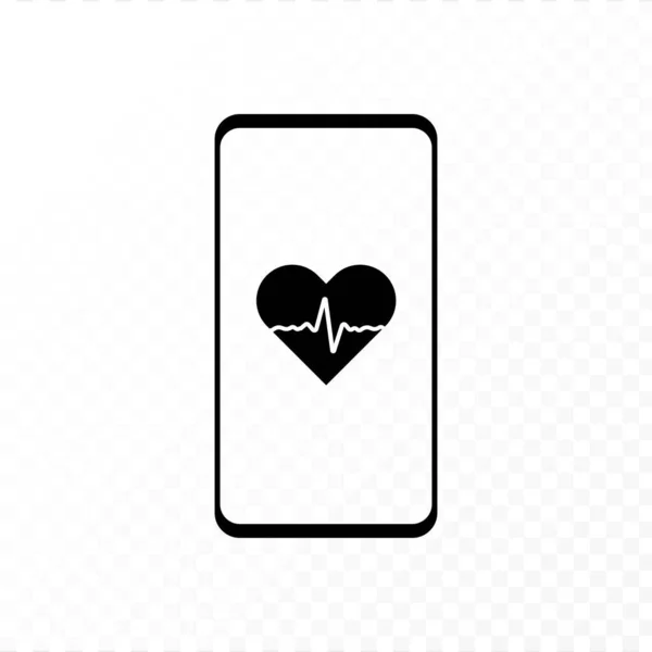 Gesundheitsmonitor App Konzept Vektor Flache Illustration Symbol Smartphone Mit Herzform — Stockvektor
