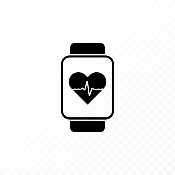 Gesundheitsmonitor App Konzept Vektor Flache Illustration Symbol Smartwatch Mit Herzform — Stockvektor