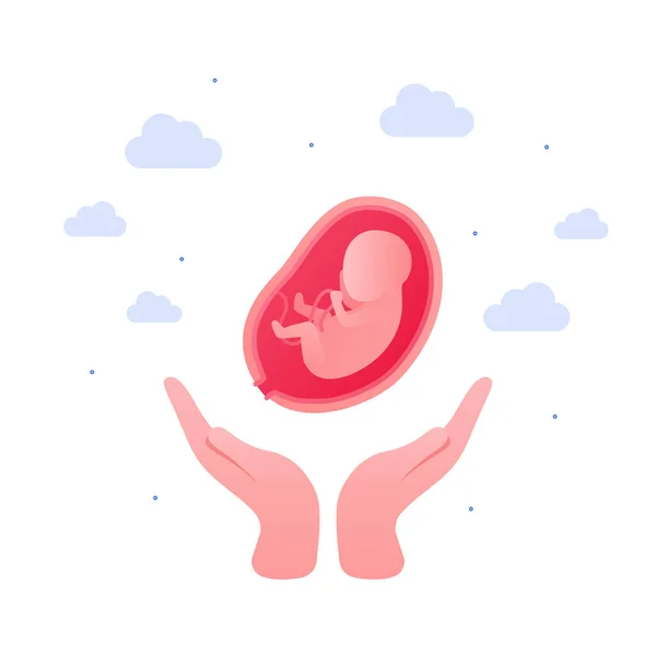 Hamilelik Bakımı Tüp Bebek Konsepti Vektör Düz Sağlık Hizmeti Çizimi — Stok Vektör