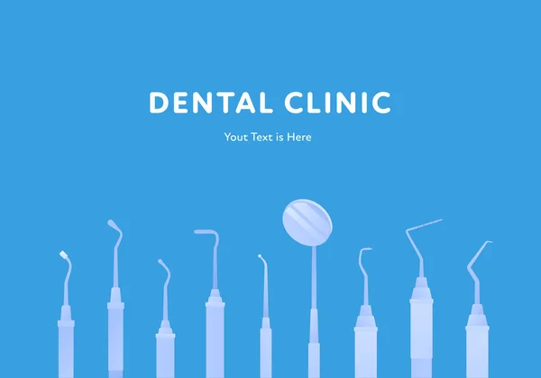 Concepto Clínica Dental Ilustración Sanitaria Vectorial Flar Plantilla Banner Horizontal — Archivo Imágenes Vectoriales