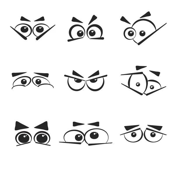 Set of eye emotions, isolated on the white background. — Stock Vector