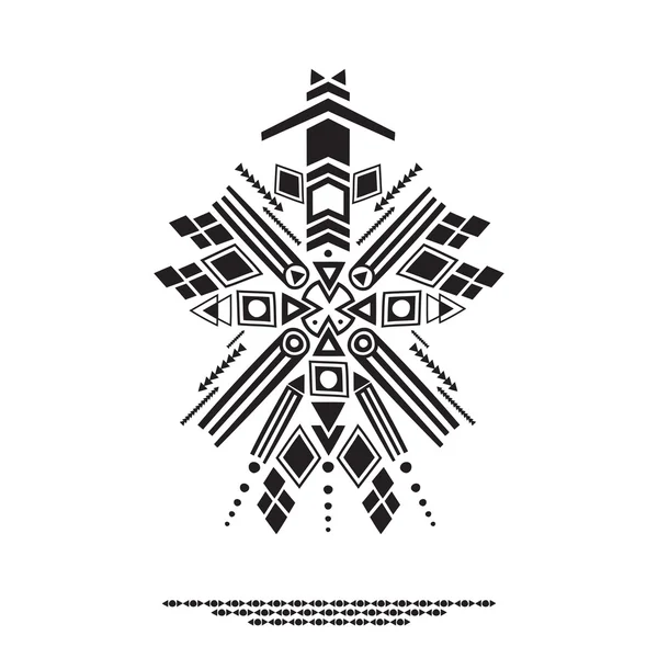 Illustrazione vettoriale, stile etnico azteco. Tribale immagine selvaggia — Vettoriale Stock