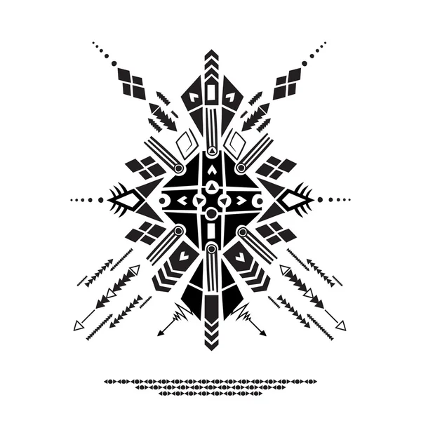 Illustrazione vettoriale, stile etnico azteco. Tribale immagine selvaggia — Vettoriale Stock