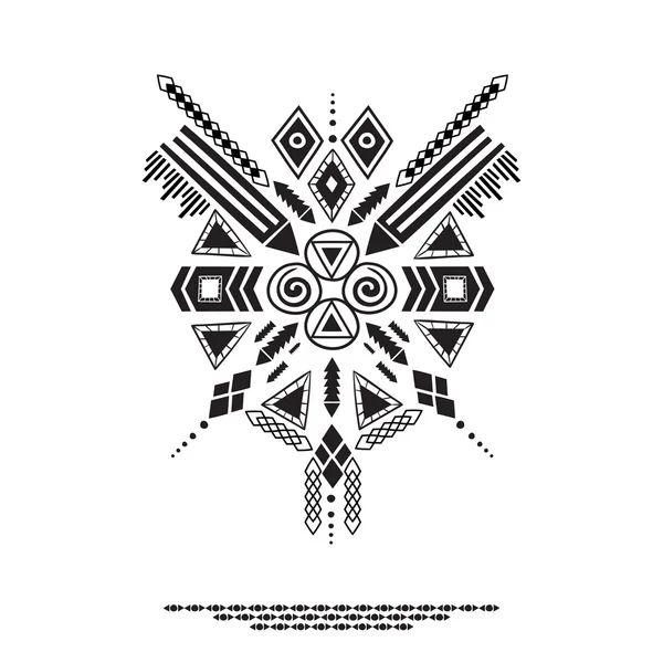 Ilustración vectorial, estilo étnico azteca. Imagen salvaje tribal — Vector de stock