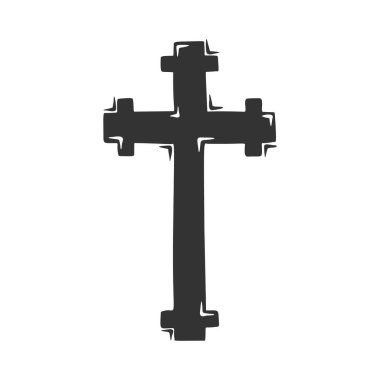 Dini haçın el çizimi vektörü.