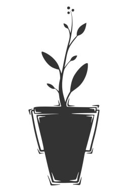 Bitki yetiştiren kovanın el çizimi vektörü.