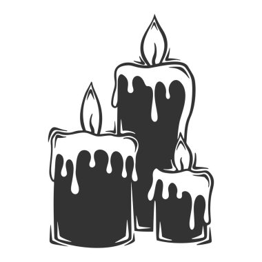 Ateşli mumun el çizimi vektörü.