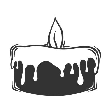 Ateşli mumun el çizimi vektörü.