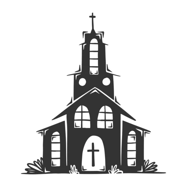 十字教堂的手绘矢量 — 图库矢量图片
